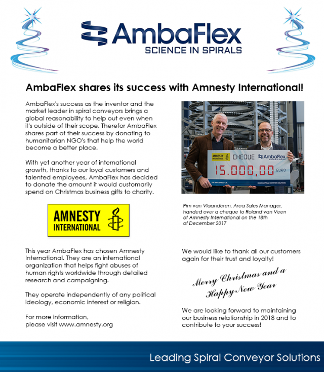 AmbaFlex shares its success with Amnesty International!